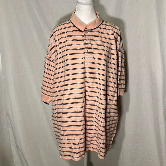 Ivy Crew Other - mens pink blue & white striped xxl Ivy Crew Classics short sleeve polo shirt